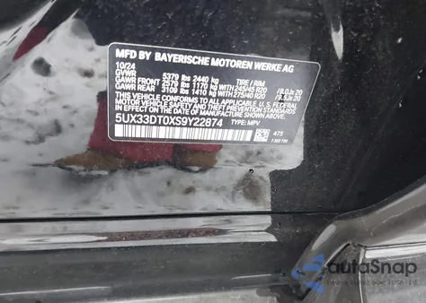 2025 BMW X4 xDrive30I z USA, uszkodzony, nr VIN 5UX33DT0XS9Y22874